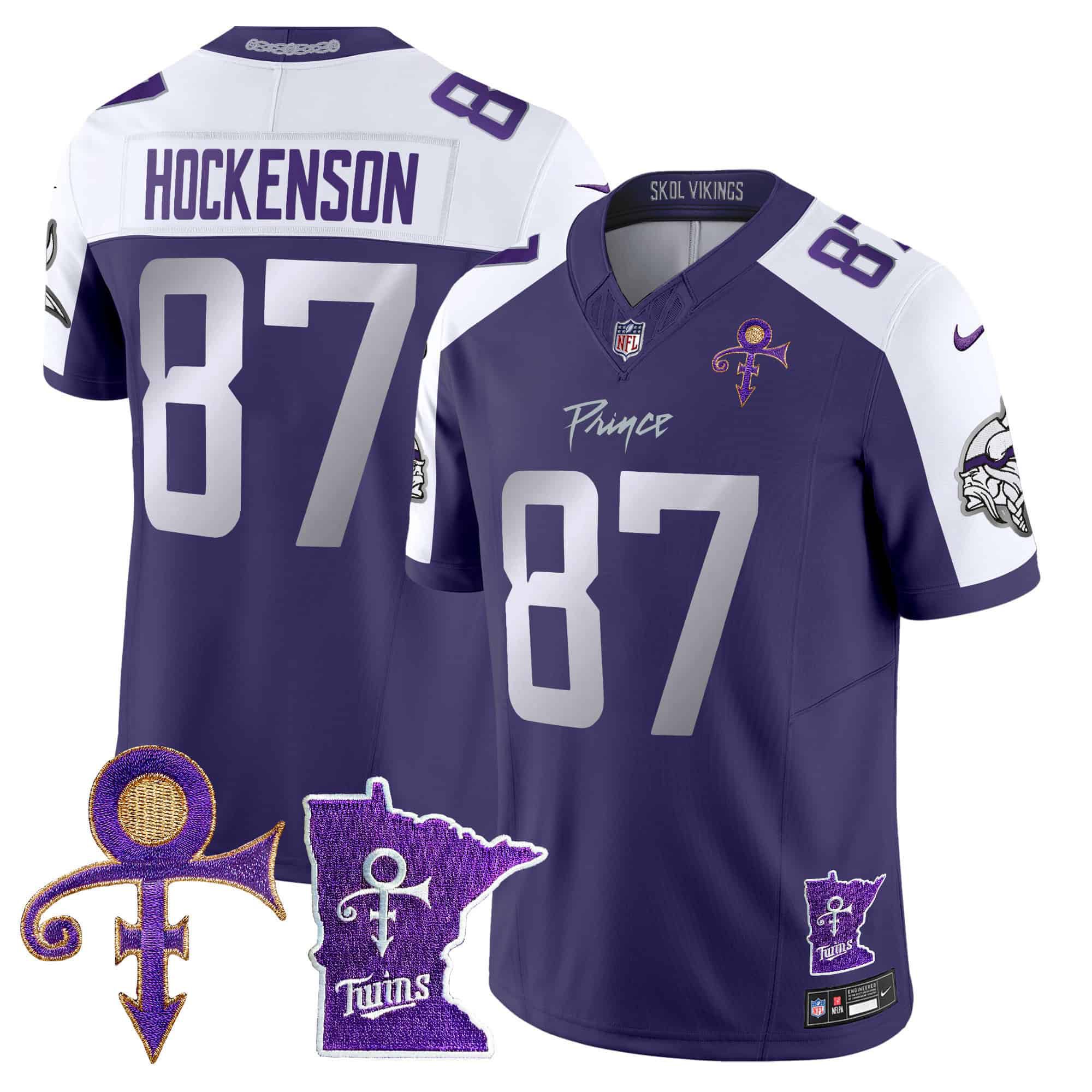 Men Minnesota Vikings #87 Hockenson Purple 2024 Nike Prince Vapor Limited NFL Jersey